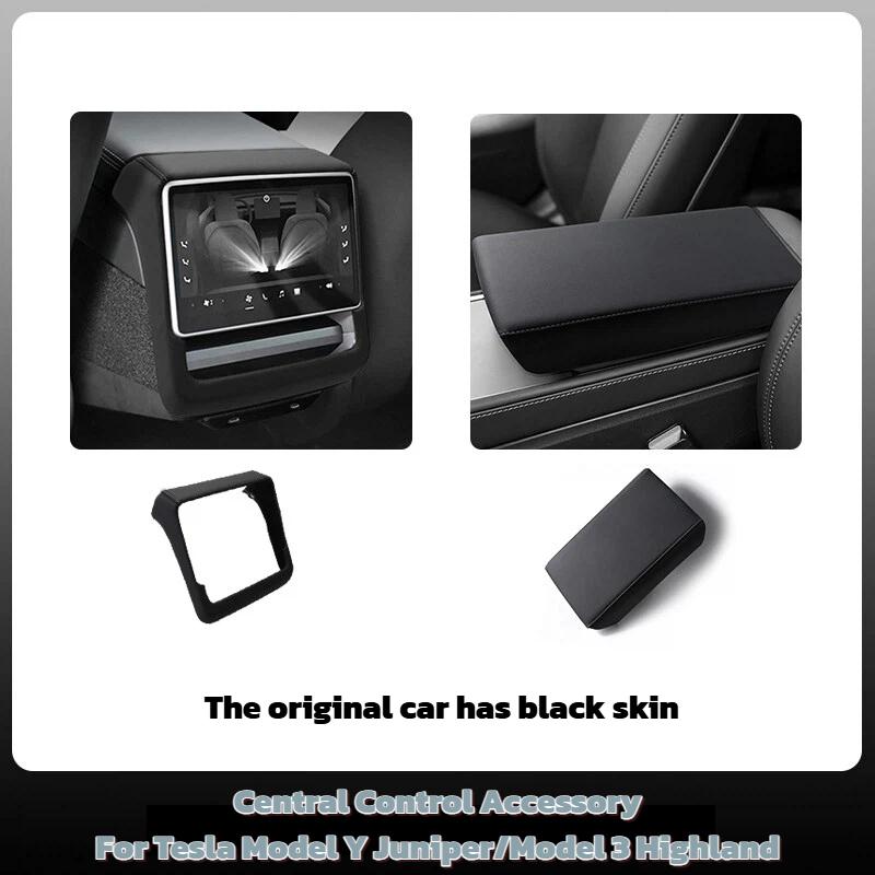 For Tesla Model Y Juniper/Model 3 2026 Up Rear Screen Frame Ventilation Mask Protector Cover Armrest Box Cover Pad Accessories