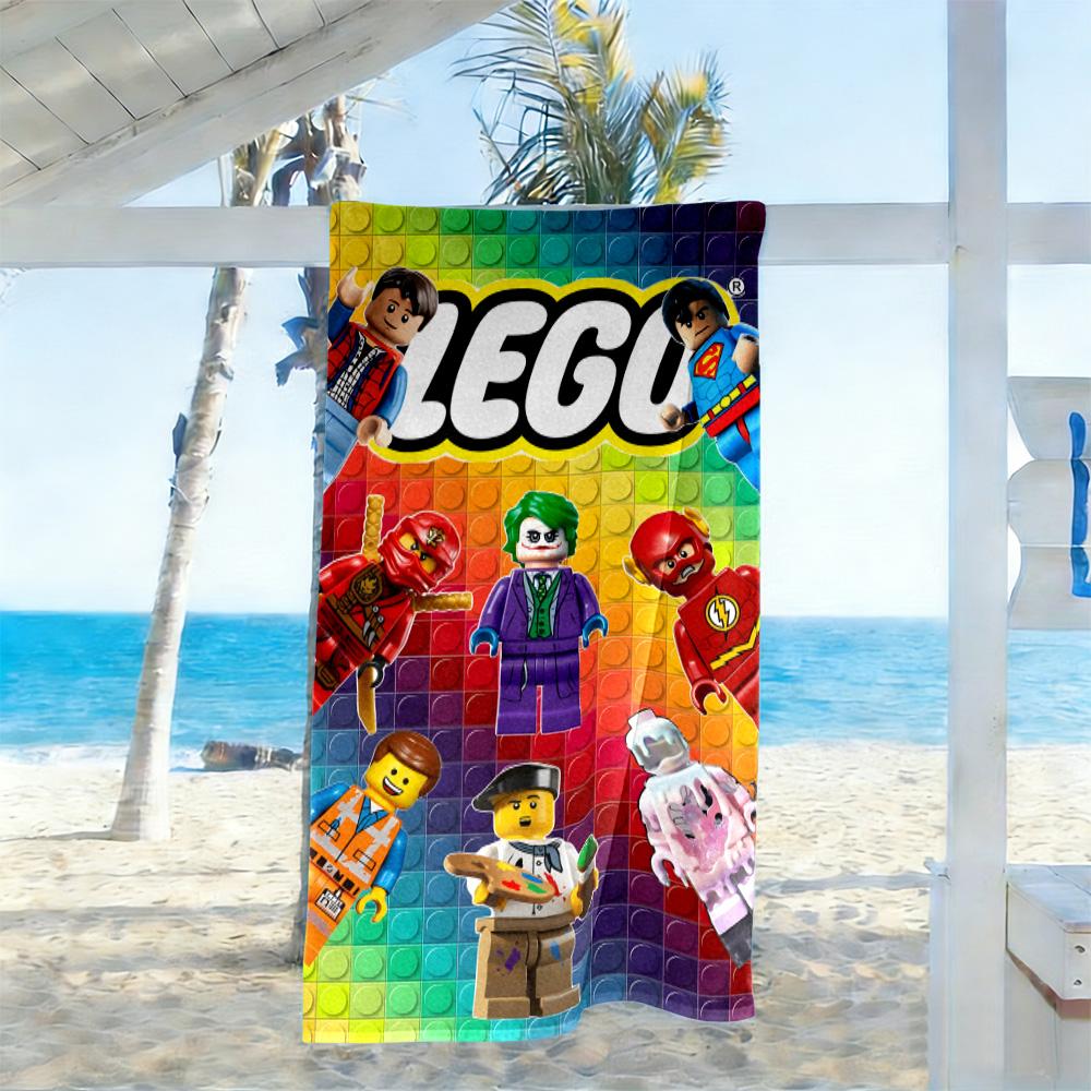 Lego Bricks Beach Towel Super Soft Absorbent Comfortable Lightweight