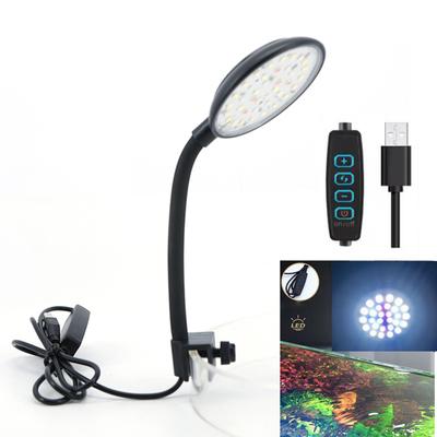 5V USB Aquarium Mini LED Vollspektrum blaue Lampe Aquarium Clip Licht Dekor Wasserpflanze wachsen Mehrere Modi Dimmbare Beleuchtung
