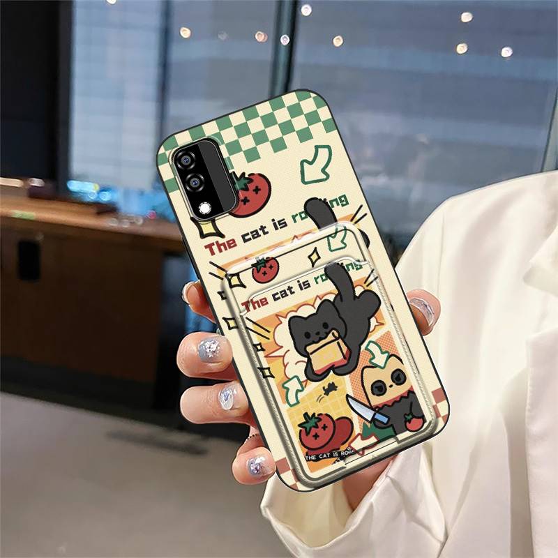 Card Slot Waterproof Phone Case For BLU C5 Max 2022 Fashion Design Durable Silicone Card Bag Protective Anti-knock TPU