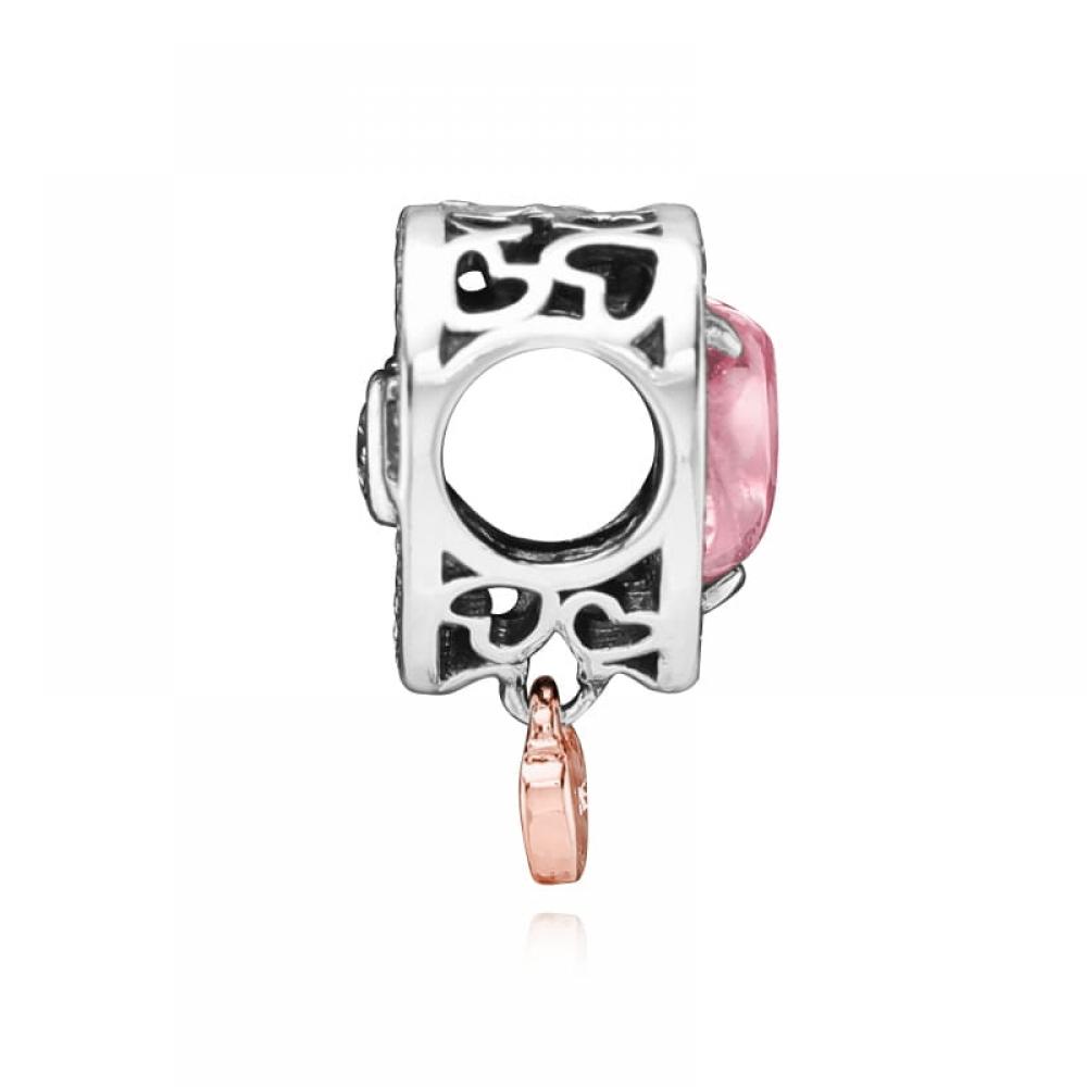 PAndora 782653c01 Openwork Mom   Heart Pendant And Dangle Charm