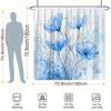 1 Stück Eleganter Blauer Blumen-Duschvorhang - Zarte Blütenblätter, Hellblauer Farbverlauf, Minimalistisches Design, Polyester, 70,8x70,8 Zoll