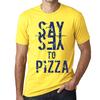 Men’s Vintage Tee Shirt Graphic T Shirt Say Yes To Pizza Yellow