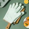 Küchen-Backhandschuhe für die Mikrowelle, Verbrühungsschutz, isolierte Ofenhandschuhe, verdickte, isolierte Fünffingerhandschuhe aus Silikon