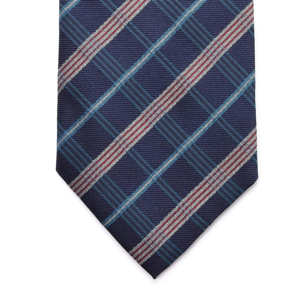 MICHIKO LONDON Brand Made in Italian Silk Jacquard Plaid Regular Size [MICHIKO LONDON] Necktie, Japan, Fabric, Weave, Pattern, Stripe, Business, (C