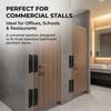 Restroom Partition Privacy Cover Black 17.3 x 3.7 in Plastic Filler with Mounting Holes and Screws, 4 Pack for Stall Openings and Divider Fitting