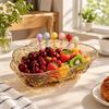 Plastic Fruitschaal met Vork Grote Capaciteit Fruit Serveerschaal Herbruikbaar Snackbord Theetafel