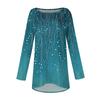 Women's Fashion Casual Long Sleeve  Print Round Neck Pullover Top Blouse