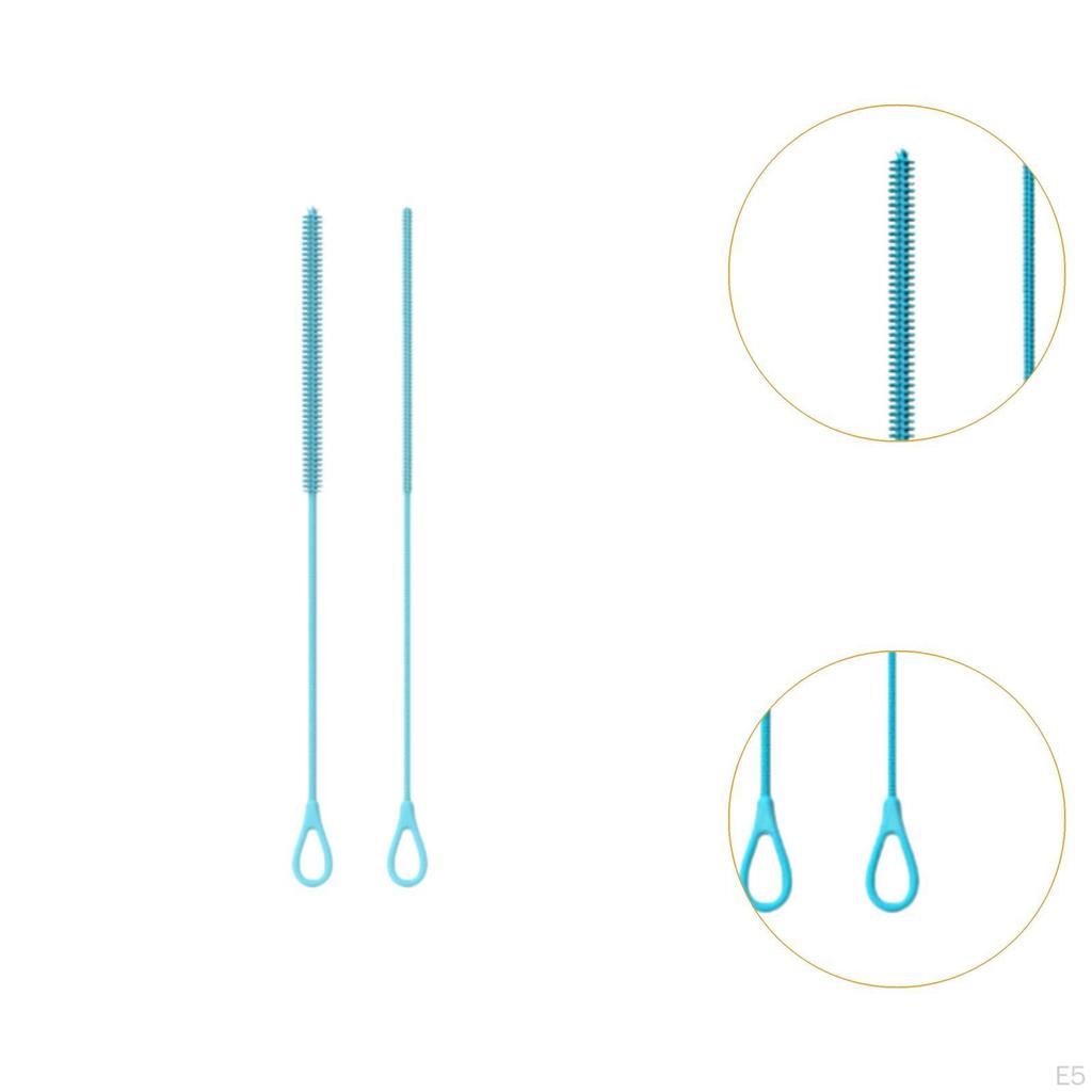 2 Pieces Silicone Straw Brushes Long Lightweight Portable Reusable Bottle for