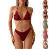 Women's Sexy Two Piece Bikini Set Chain String Swimsuit