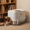 Top-Entry Fully Enclosed Metal Litter Box Non-Sticky Extra Large Cat Bedpans Enclosure Littering Tray Household Pet Accessories