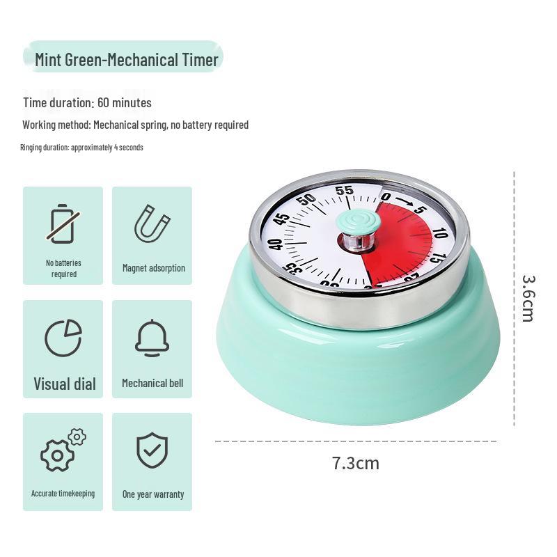 Magnetic Kitchen Timer: Visual Countdown & Alarm