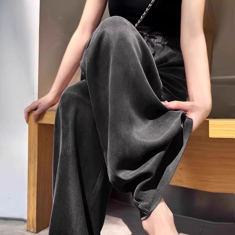 

Летние женские брюки с высокой посадкой, драпировкой и широкими штанинами в повседневном стиле, 2025 XL (115-125 lbs)