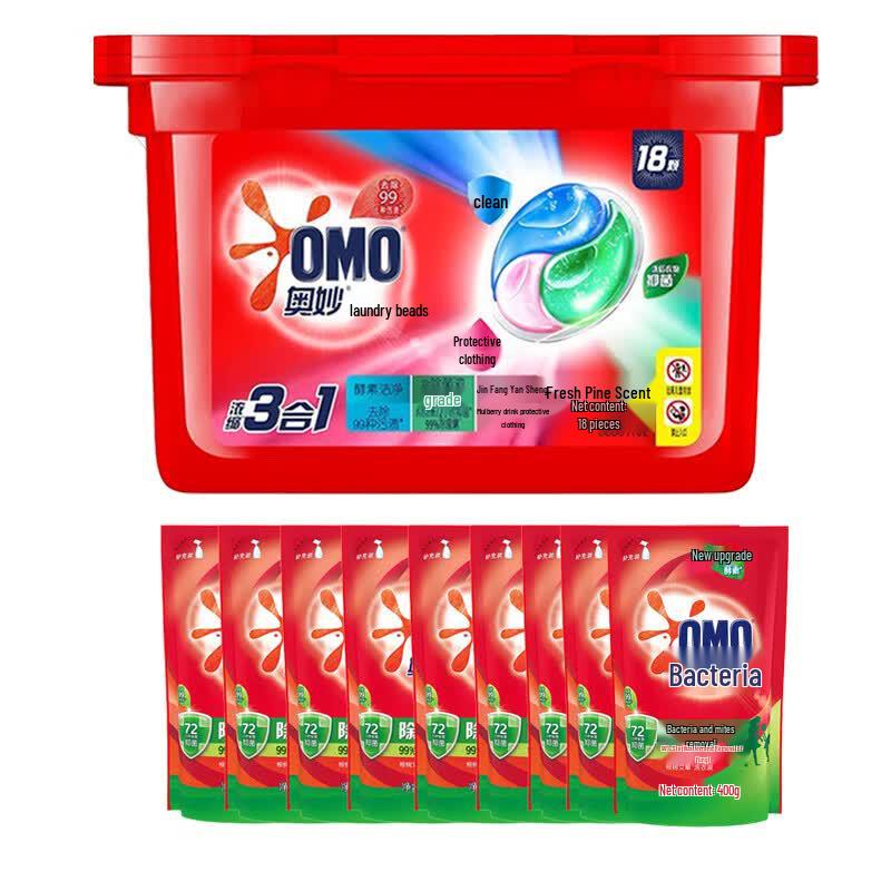 OMO Fresh Eucalyptus Laundry Pods & Antibacterial Detergent Refill Pack