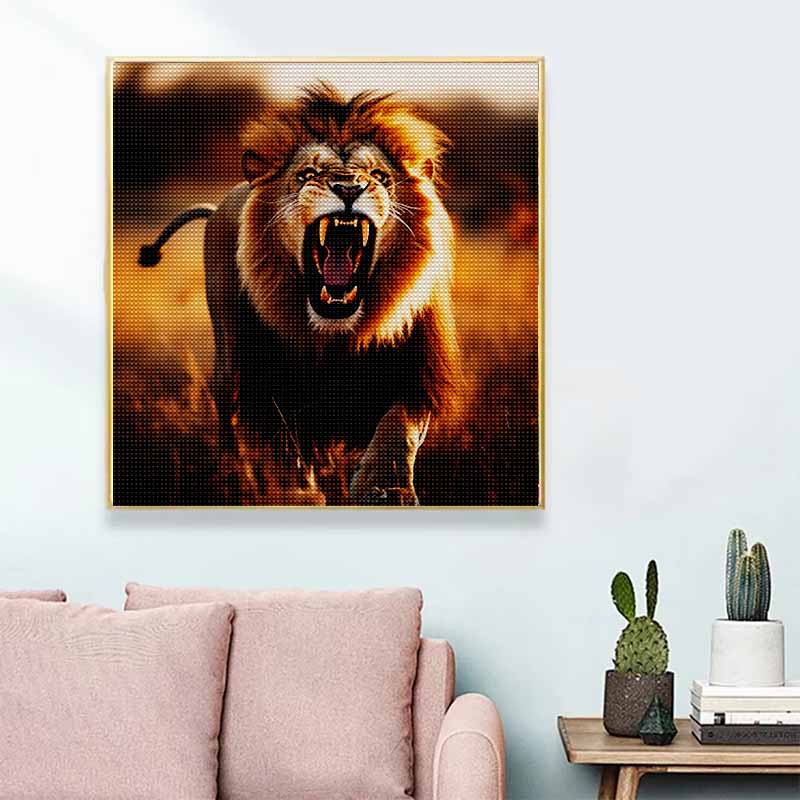 New Arrival 5D DIY Full Circle Diamond Painting "Lion" Embroidery Cross Stitch Home Decor Gift