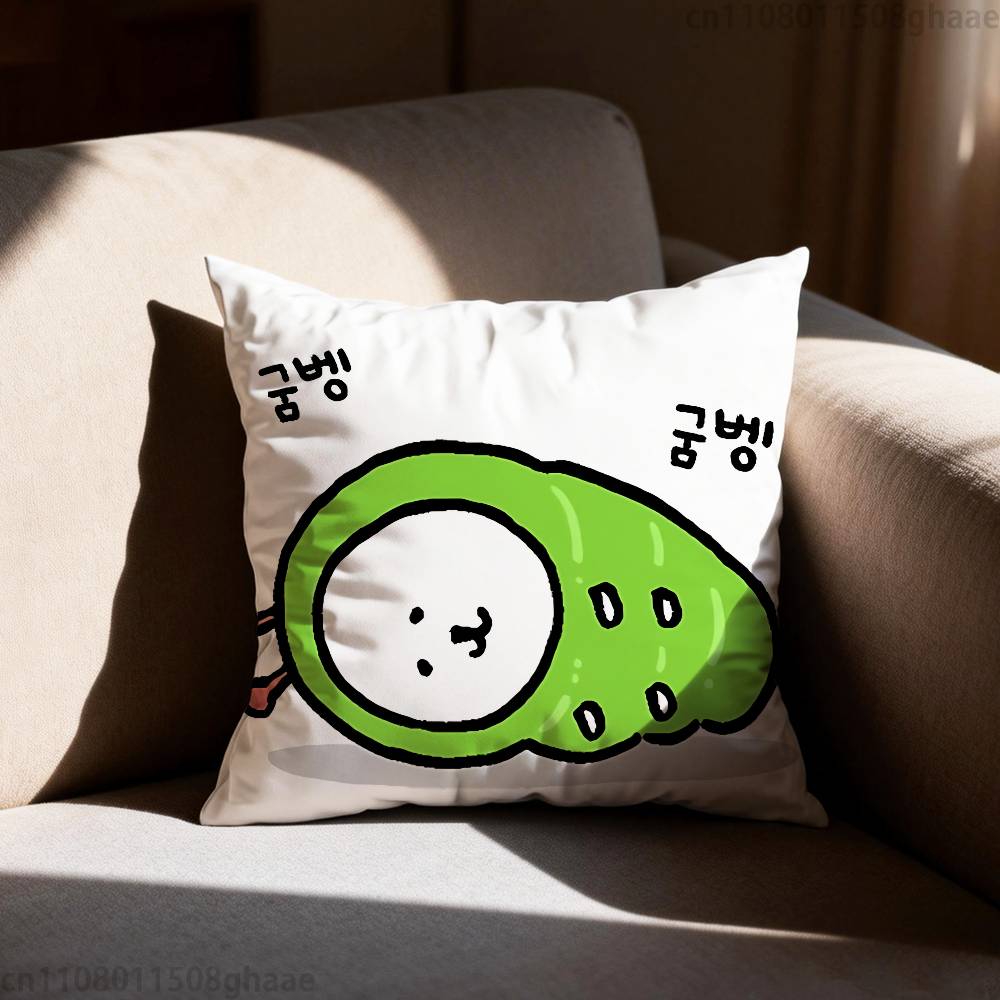 Cute Nnongdamgons  Pillow Case Antidustmite Pillowcase Invisible zipper silky short plush Sofa cushion cover