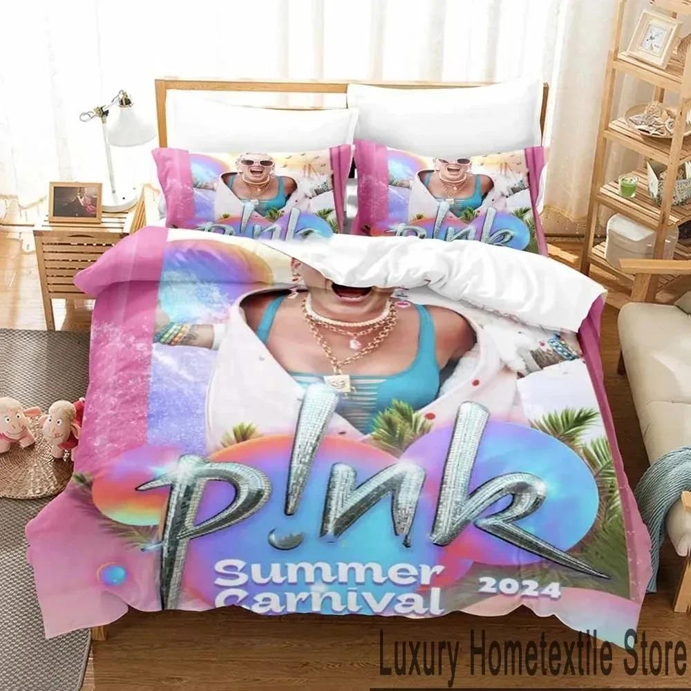 

Personality Hip Hop Pink Singer Tour Bed Cover Kit Quilt Cover Bed Kit Quilt Cover Pillowcase Comforter king Queen Size Size Boys Adult EU Single 135x200cm