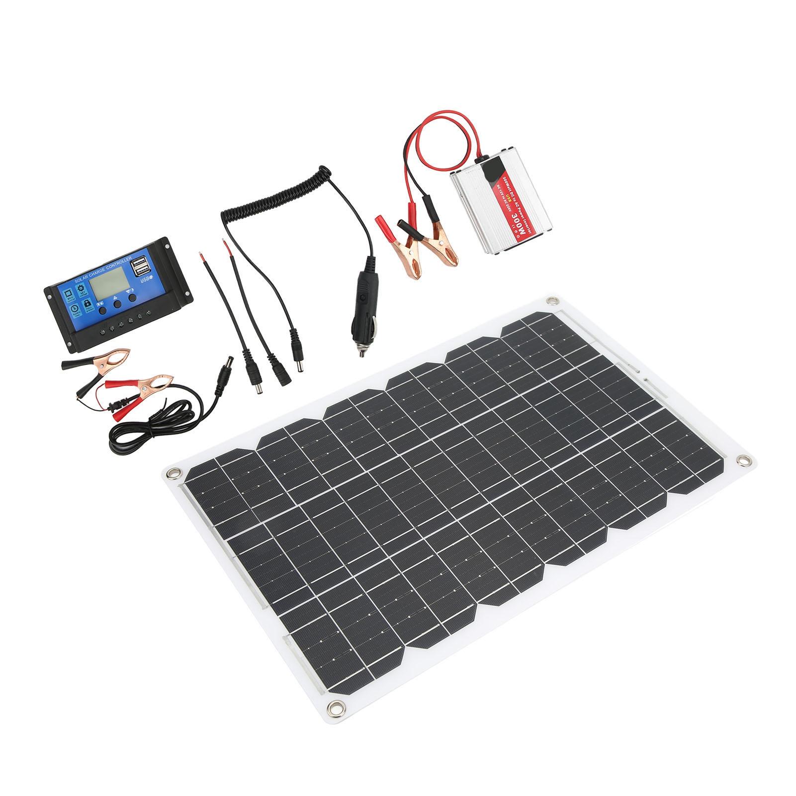 

Портативный комплект солнечной энергии 12 В в 220 В инвертор 30 А 12 В 24 В контроллер солнечной зарядки 18 Вт 18 В солнечный