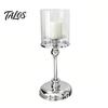 Talos Glas Kerzenhalter, Europäischer Stil Säulen Metall Hoher Kerzenständer für Kerzen und Teelichter, Romantische Tischmitte Hochzeit Party Heimdekoration