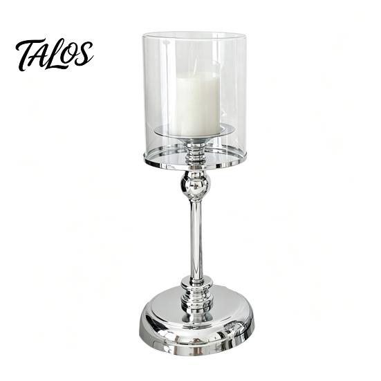 Talos Glas Kerzenhalter, Europäischer Stil Säulen Metall Hoher Kerzenständer für Kerzen und Teelichter, Romantische Tischmitte Hochzeit Party Heimdekoration