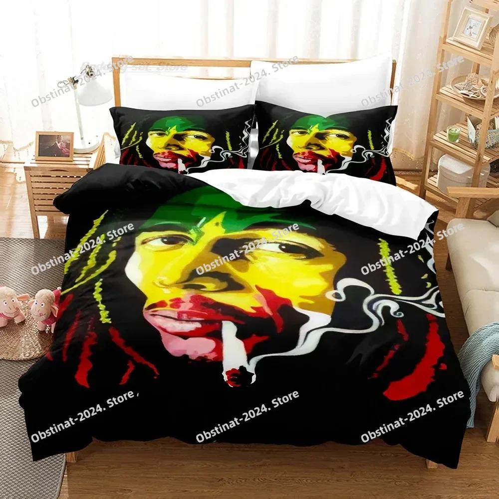BoB Marley bedding set funda nordica cama Printed Bed Set With Pillowcase Duvet Cover Soft Single Double Queen Super King Size