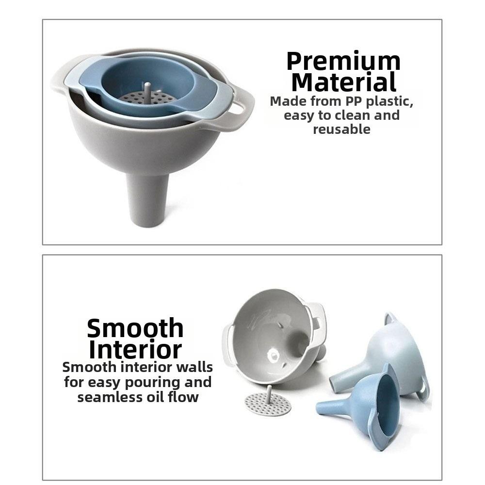 Multifunctional Funnel Set 4 in 1 Kitchen Pouring Tool Filter Funnel Kitchen Funnel  Household Use