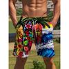 3D Printed Vibrant Street Shorts Abstract Design Tropical Plant Pattern Suitable for Party Casual Beach Shorts Party Shorts