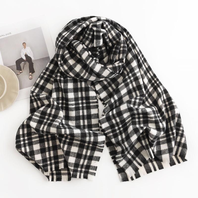 British Style Scarf Women's Winter High  End New Autumn and Winter Thickening Versatile Atmosphere Warm Scarf