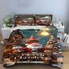 Christmas Santa Snowman Decor Bedding Duvet Cover Set Duvet Cover Pillowcases  (1*Duvet Cover 2*Pillowcases, Without Duvet Insert)