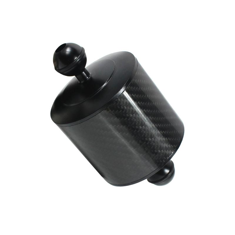 Upgrade Carbon Fiber Float Buoyancy Aquatic Arm 1" Dual Ball Floating Dia 80mm Diving Camera Underwater Tray for Gopro Phone SLR