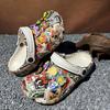Cool Cartoon Graffiti Clogs – Unisex Couple Beach Sandals, Soft Sole Breathable Hollow Shoes