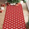 Red Snowflakes Christmas Hallway Runner Rugs Washable Low Pile Non-Slip Door Mat Snowflake Rug for Bedroom Home Decor