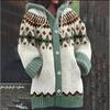 Damen Strickjacke mit Kapuze 3D Tierdruck Einreiher Langarm Mantel mit Taschen