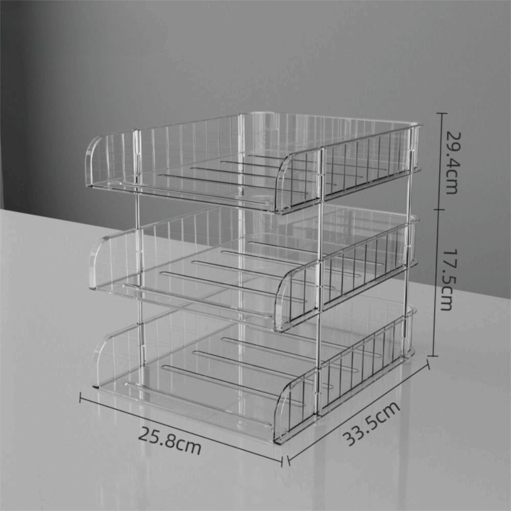 Transparent File Rack Book Shelf Multi-layer Multifunctional Storage Tray Large Capacity Desktop Organizer School Office