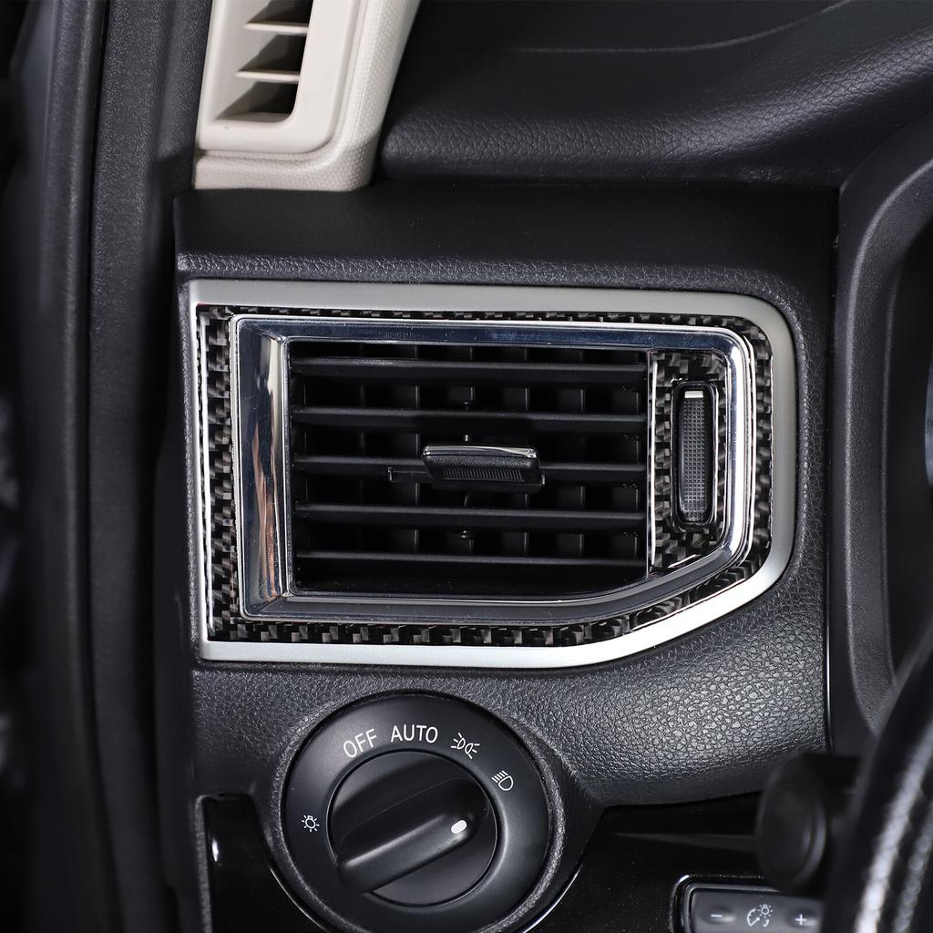 Carbon Fiber Center Console Side Air Vent Trim Sticker For Nissan Titan 2016-23