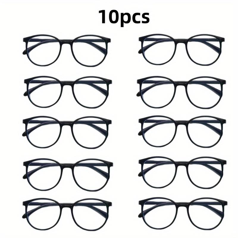 

10 шт. Модные очки для чтения с круглыми оправами и защитой от синего света, подходят как для мужчин, так и для женщин 4.0