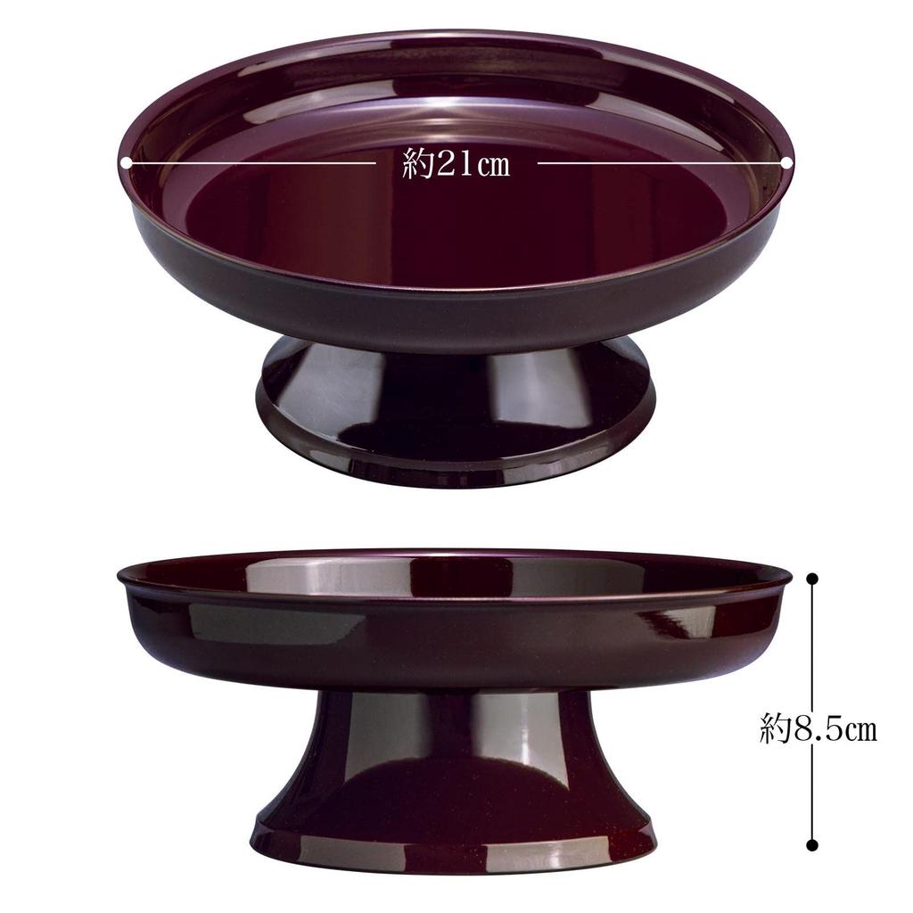 COMO LIFE Lacquerware Craftsman Yamanaka Lacquerware Offering Stand (21cm) - Round, Made In Japan - Ideal for Buddhist Altars, Buddhist Accessories,