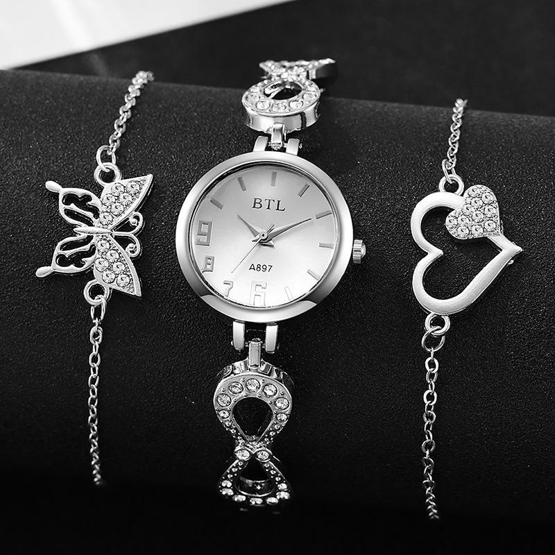 Women's Quartz Bracelet Watch Set Fashion Small Dial Watch Accessories Viral Trends Diamond-encrusted Women's Watches Women's Watches