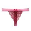 Fully Transparent Lace Tback Ultra-thin Design Sense Striped Sexy Panties Hot Temptation Thong Female 2274