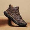 New Handmade Leather Mens Hiking Boots Autumn Design Sneakers Non-Slip Casual Leather Shoes Ankle Boots Outdoor Treking Footwear