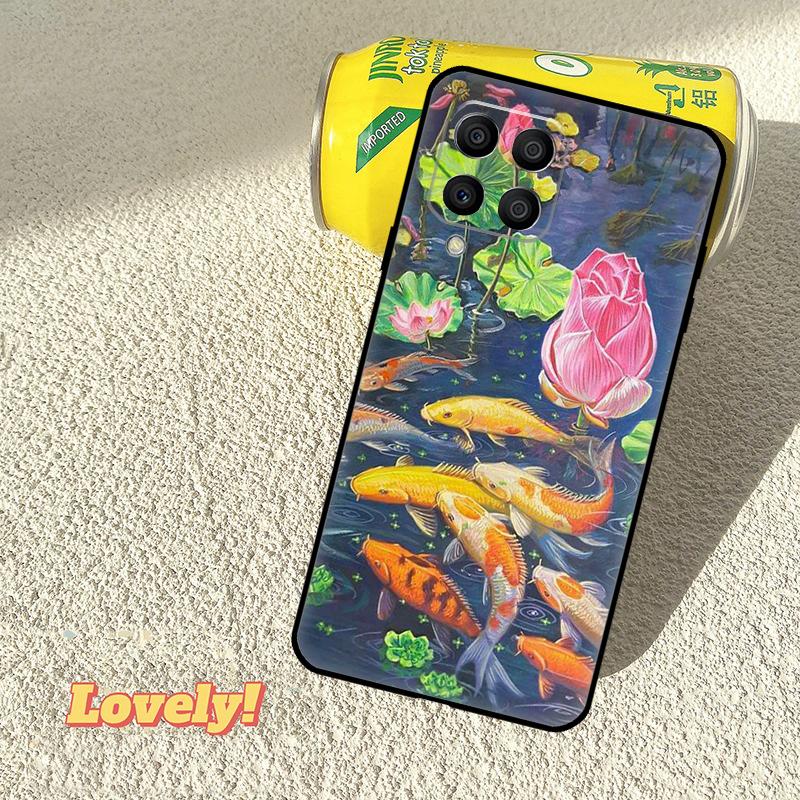Koi Carp Fish Painting Case For Samsung Galaxy M31 M56 M13 M33 M53 M15 M35 M55 M06 M16 M36 M12 M32 M52 M14 M34 M54