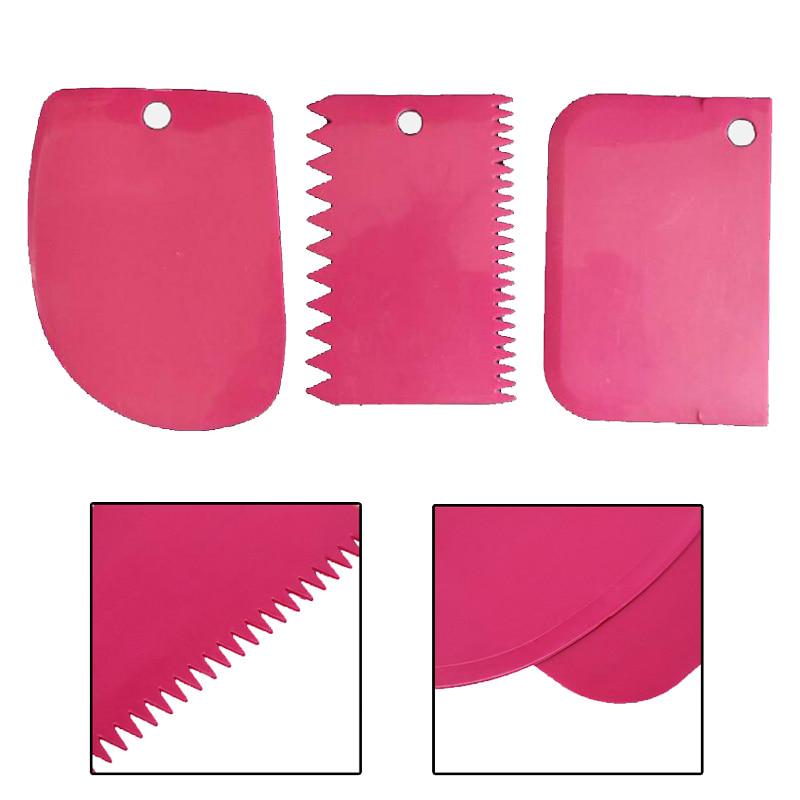 3PCS/Lot Plastic Dough Knife Icing Fondant Scraper Cake Decorating Baking Tool