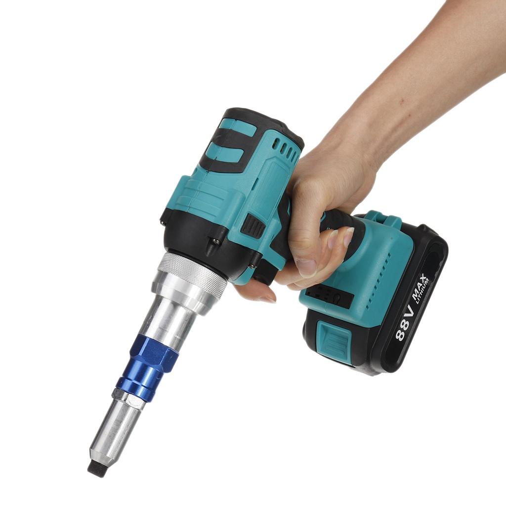 Electric Rivet Guns 3.0-5.0mm Brushess Automatic Cordless Rivet Nut Guns Drill Insert Riveting Tool With 6000mAh Battery AC 110-240V