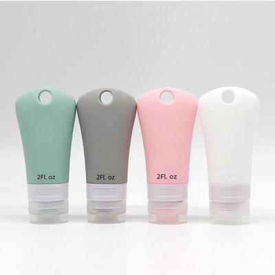Flacone da viaggio portatile in silicone ricaricabile di grande capacità con foro per appenderlo