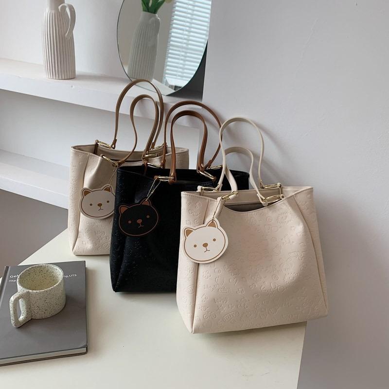 Bag large capacity women's new versatile solid color shoulder trendy fashion simple tote bag high-end women's bag