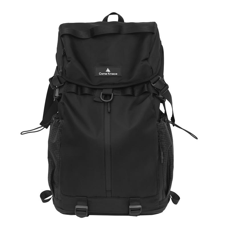 Large capacity travel bag tide brand solid color backpack sports tooling mountaineering bag male college student high school student schoolbag