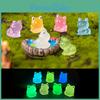Luminous Rainbow Frog Resin Figurine Colorful Miniature Desk Ornament