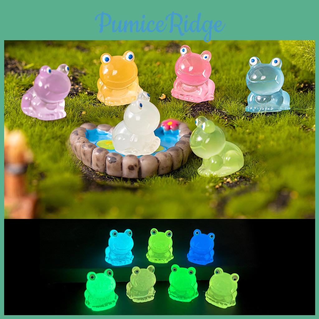 Luminous Rainbow Frog Resin Figurine Colorful Miniature Desk Ornament