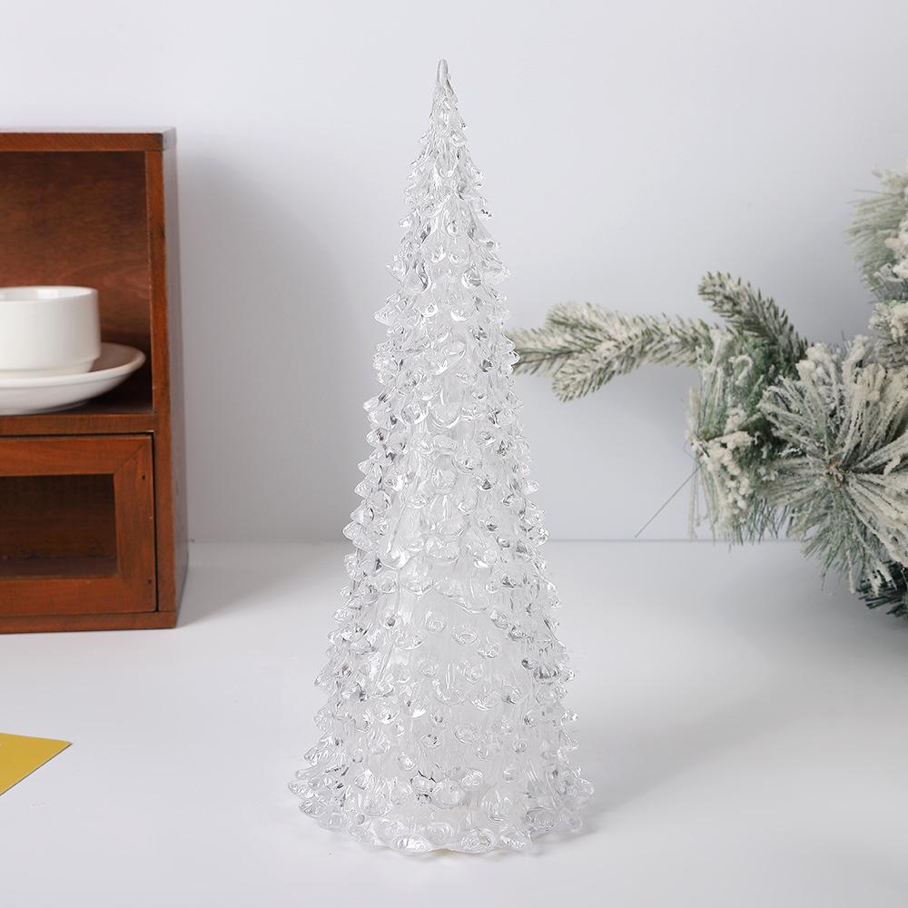 Seven-Color LED Acrylic Christmas Tree Ornament - Heartfelt Gift and Desktop Decoration