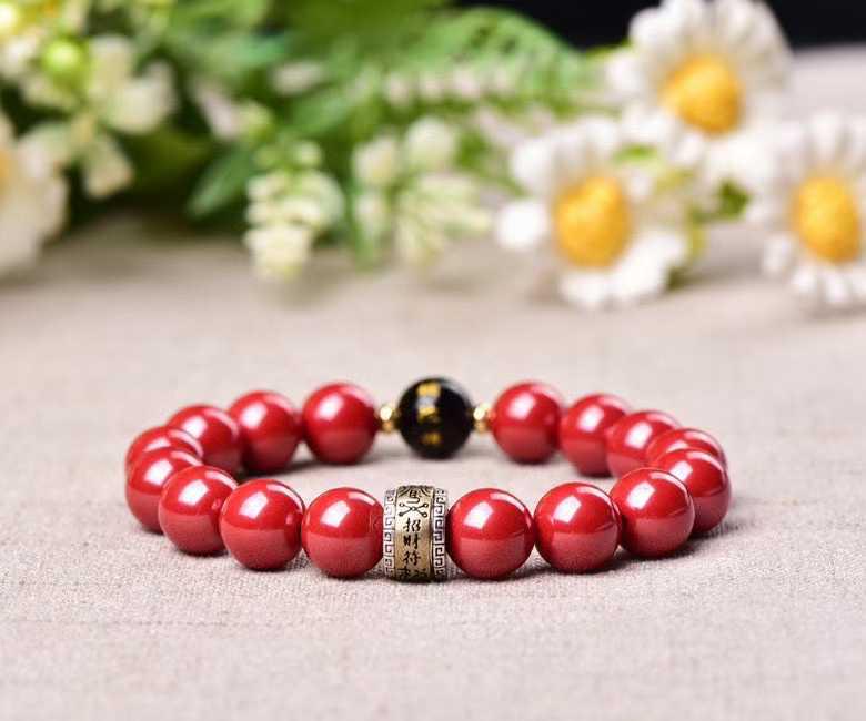 Cinnabar Agate Guardian Bead Zodiac Bracelet for Couples - Eight Deities Protection